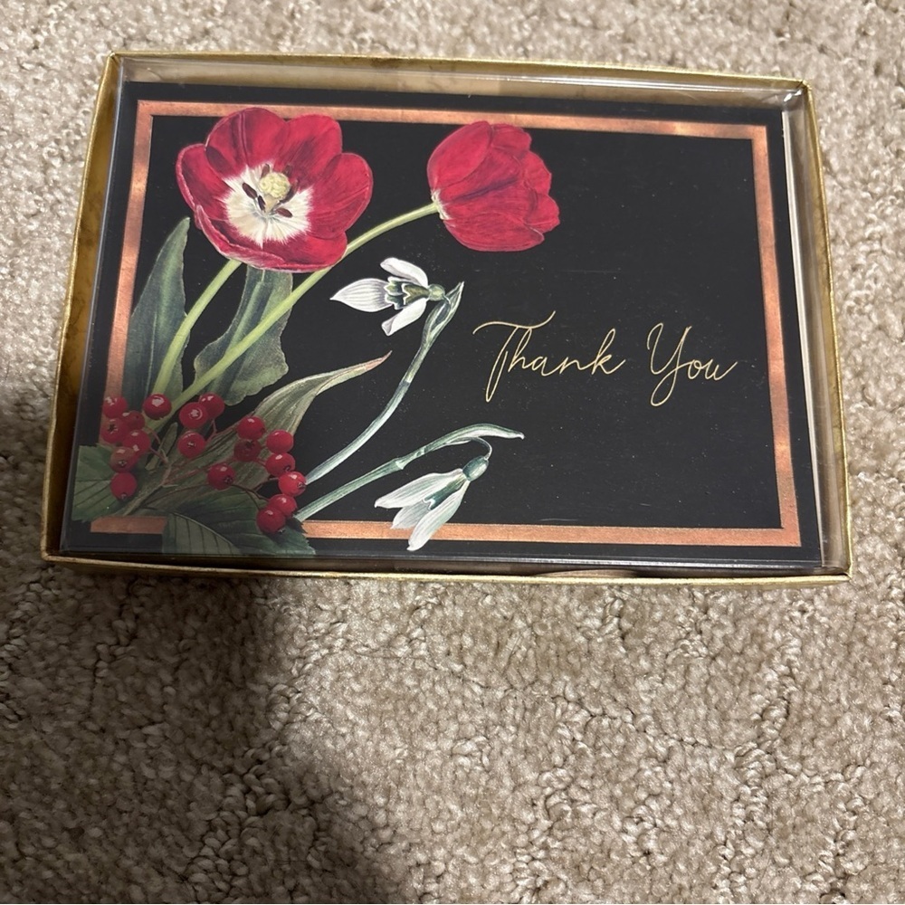 Caspari Winter Arrangement Thank You Note Cards & Envelopes